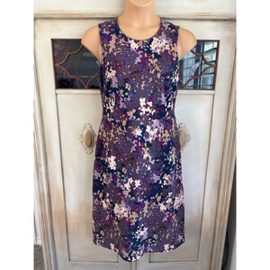 NWOT Women's Lands' End Ponte Knit Dress Sleeveless Sheath Floral Print | Sz 10T
